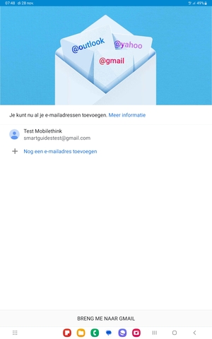 Selecteer BRENG ME NAAR GMAIL