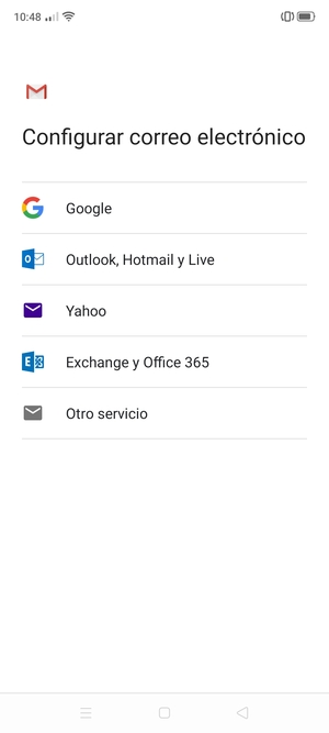 Seleccione Outlook, Hotmail y Live