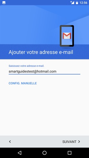 Saisissez votre adresse e-mail et sélectionnez SUIVANT