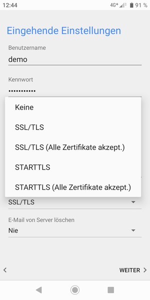 Wählen Sie Keine und WEITER