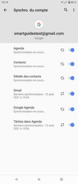 Vos informations seront synchronisées