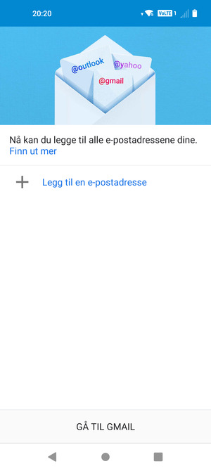 Velg Legg til en e-postadresse