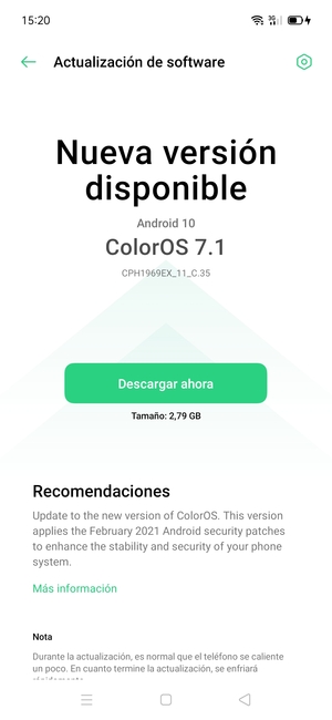 Si su teléfono no está actualizado, siga las instrucciones que aparecen en pantalla.
