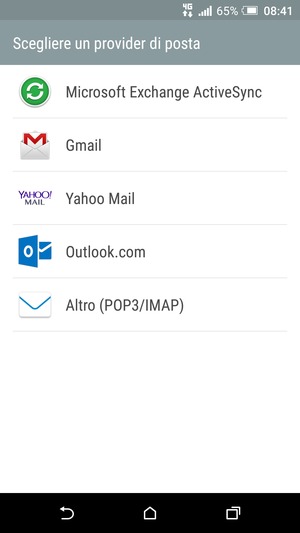 Seleziona Microsoft Exchange ActiveSync