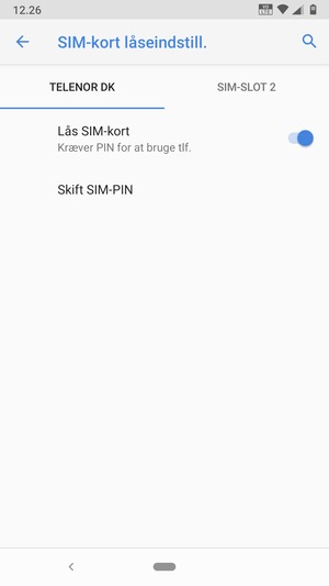 Vælg Public og Skift SIM-PIN