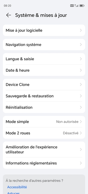 Sélectionnez Mise à jour logicielle
