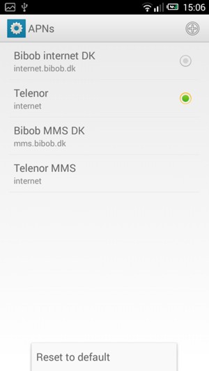 Select Reset to default