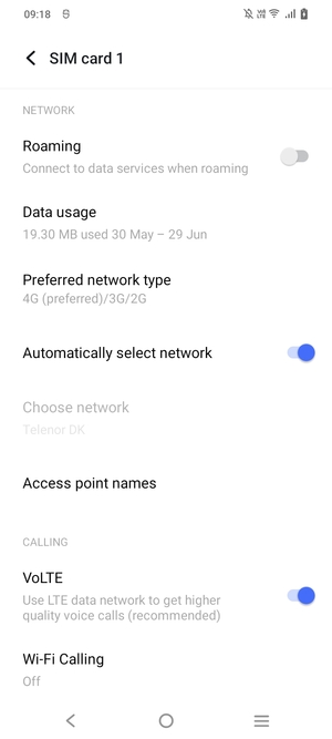 To change network if network problems occur, turn off Automatically select network