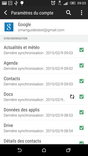 Sélectionnez le bouton du Menu