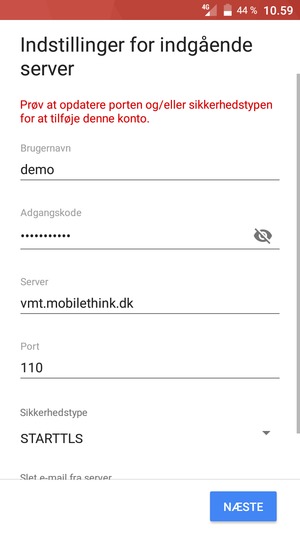 Vælg Sikkerhedstype