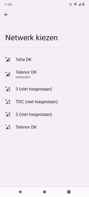Selecteer een netwerkoperator uit de lijst
