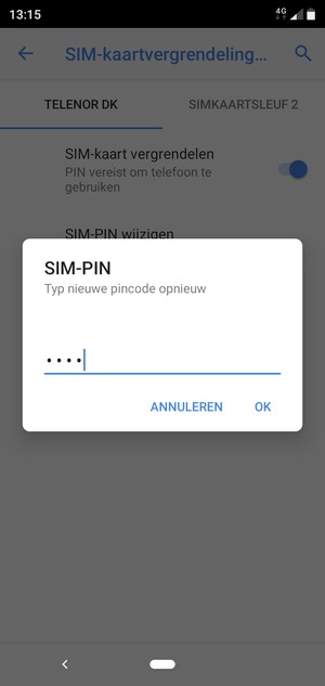 Bevestig uw nieuwe SIM-PIN en selecteer OK