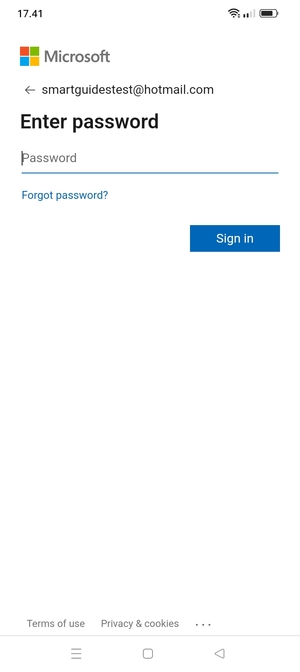 Enter your password and select Sign in