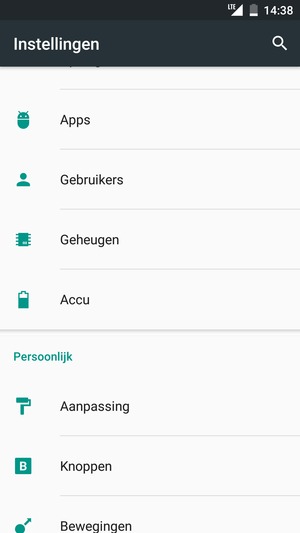 Scroll naar en selecteer Accu
