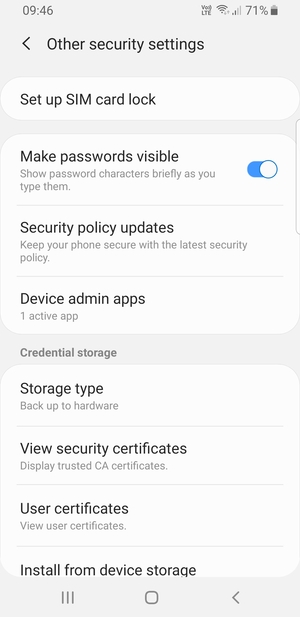 Select Set up SIM card lock