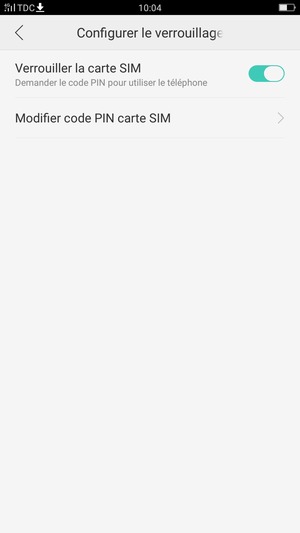 Sélectionnez Modifier code PIN carte SIM