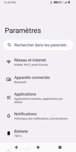 Sélectionnez Réseau et Internet