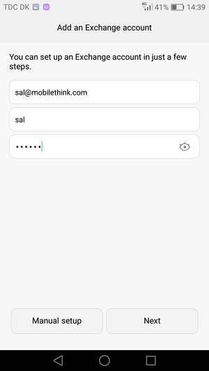 Enter your Email address, Username and Password. Select Next