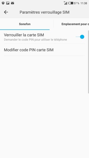 Sélectionnez Public et sélectionnez Modifier code PIN carte SIM