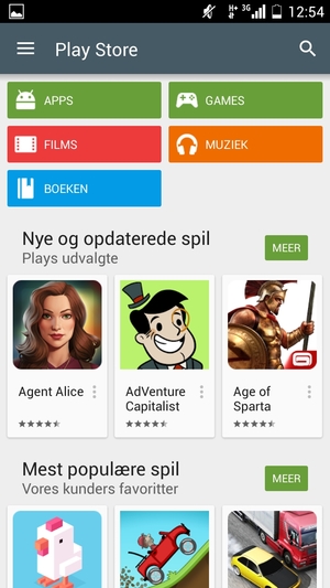 Selecteer de zoekknop