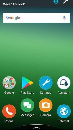 Slide down the top menu