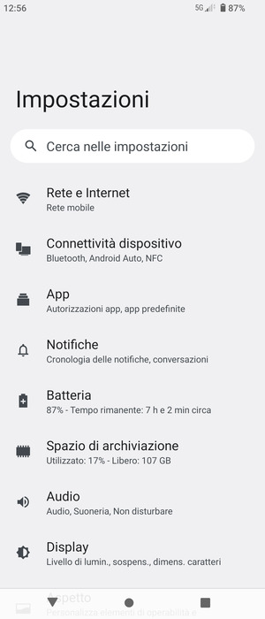 Seleziona Rete e Internet