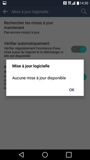 Si votre téléphone est à jour, sélectionnez OK