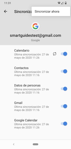 Seleccione Sincronizar ahora