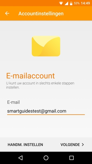 Voer uw Gmail of Hotmail adres in en selecteer VOLGENDE