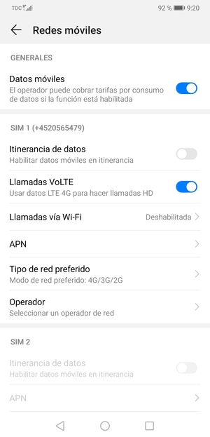 Para cambiar la red en caso de problemas de conectividad, seleccione Operador