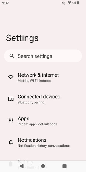Select Network & internet