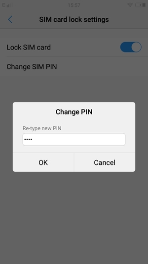 Confirm your new SIM PIN and select OK