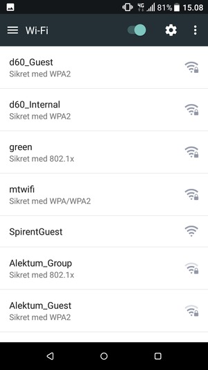 Velg det trådløse nettverket du vil koble til