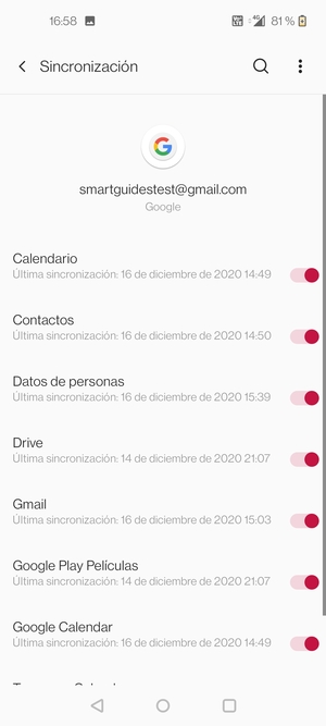 Asegúrese de haber seleccionado Contactos