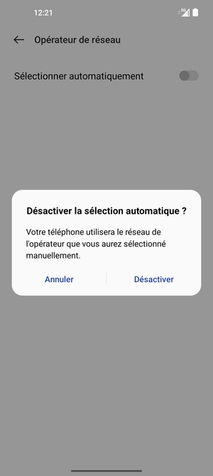 Sélectionnez Désactiver