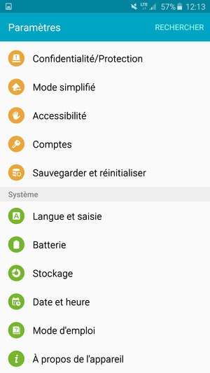 Faites défiler et sélectionnez À propos de l'appareil