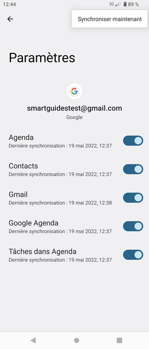 Sélectionnez Synchroniser maintenant