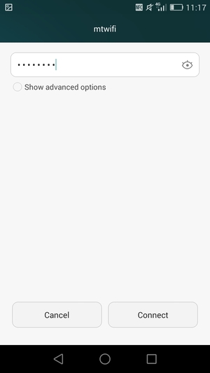 Enter the Wi-Fi password and select Connect