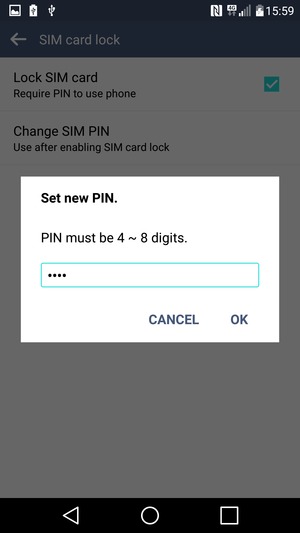 Enter your New SIM PIN and select OK