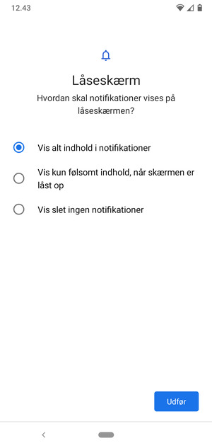 Vælg din foretrukne mulighed og vælg Udfør