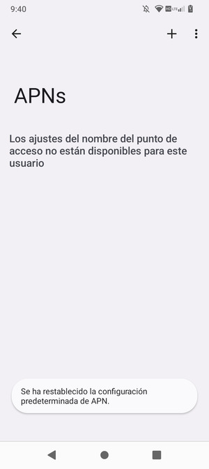 El teléfono se reiniciará con la configuración predeterminada de Internet y MMS