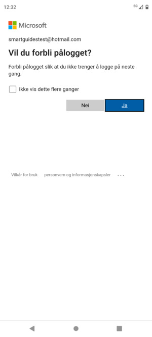 Velg ønsket alternativ