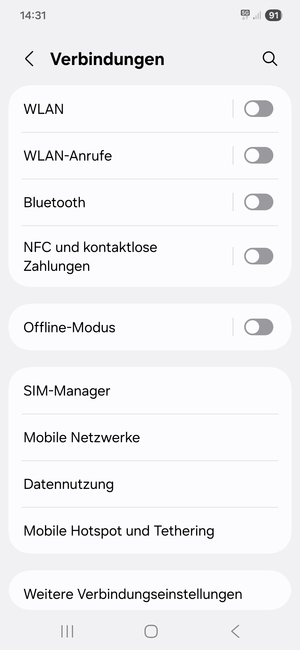 Wählen Sie Mobile Hotspot und Tethering