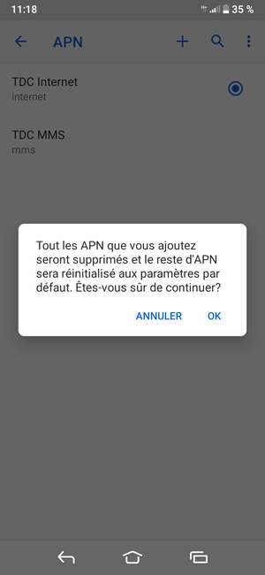 Sélectionnez OK