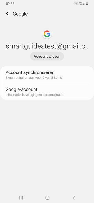 Selecteer Account synchroniseren