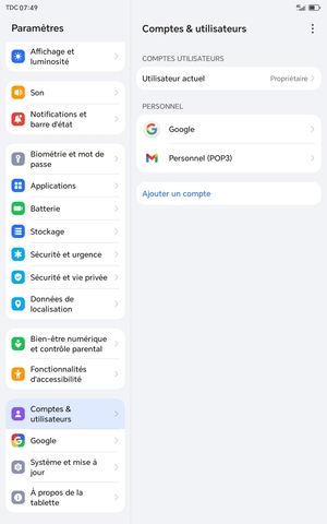 Sélectionnez Google