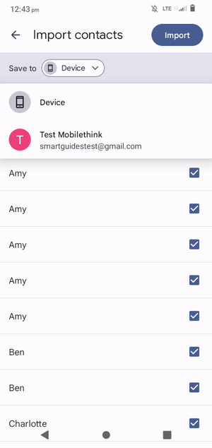 Select your Google account