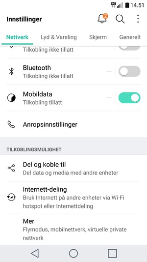 Velg Nettverk og Mer