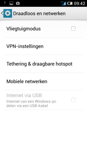 Selecteer Mobiele netwerken