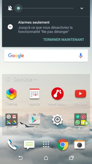 Appuyez une fois de plus pour passer en mode silencieux